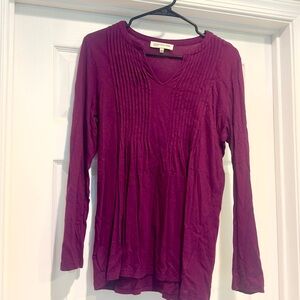 Jones New York Purple Ribbed Blouse